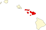 State map highlighting Maui County