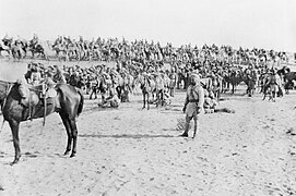 Llancers de Mysore i Llancers de Bengala junt amb el Bikanir Camel Corps en el desert del Sinaí, 1915