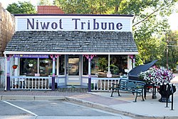 The old Niwot Tribune office on 2nd Avenue