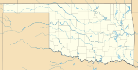 A map of Oklahoma showing the location of Lake Wister State Park