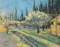 Orchard in Blossom, Bordered by Cypresses April, 1888 Private Collection, promised to Yale University Art Gallery (F554)