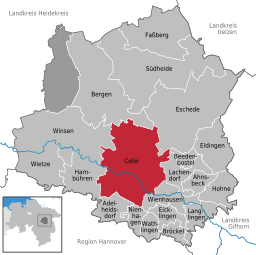 Läget för Celle i Landkreis Celle