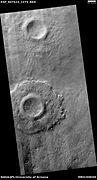 Pedestal crater, as seen by HiRISE under HiWish program Location is Hellas quadrangle.