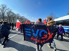 Friedensdemo der EVG Jugend im Februar 2022