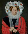Fru Frederikke Brun, født Münter. Maleri af H.I. Aldenrath 1818.