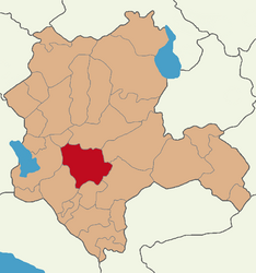 Map showing Meram District in Konya Province