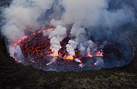 Lávové jezero Nyiragonga.