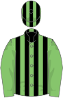 Light green and black stripes, green sleeves