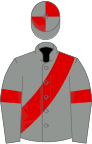 Grey, red sash and armlets, quartered cap