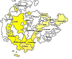 Hertugdømmet Sachsen-Gothas placering