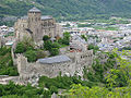 La basílica de Valère des de les ruïnes de Tourbillon