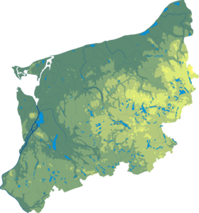 Dziwna ubicada en Voivodato de Pomerania Occidental