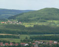 Blick von Süden über Demmelsdorf nach Schlappenreuth und zum Reisberg