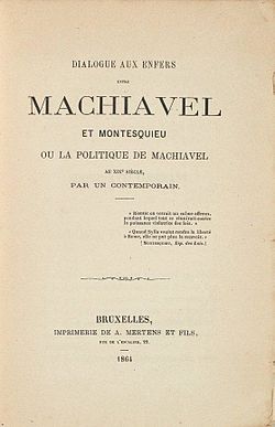 Image illustrative de l’article Dialogue aux enfers entre Machiavel et Montesquieu
