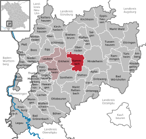 Poziția Kammlach pe harta districtului Unterallgäu