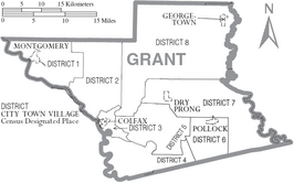 Kaart van Grant Parish