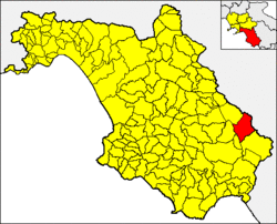 Padula within the Province of Salerno