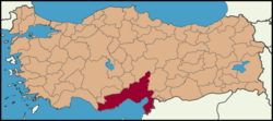 نقشه حدود چوکوروا در ترکیه