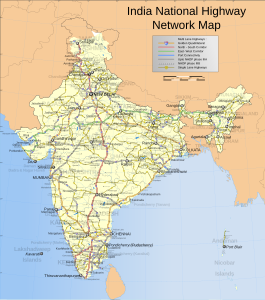 Major highways in Indian road network, by PlaneMad