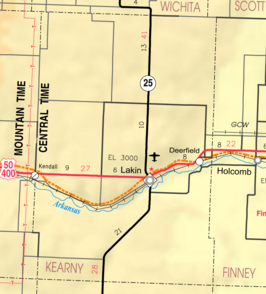 Kaart van Kearny County