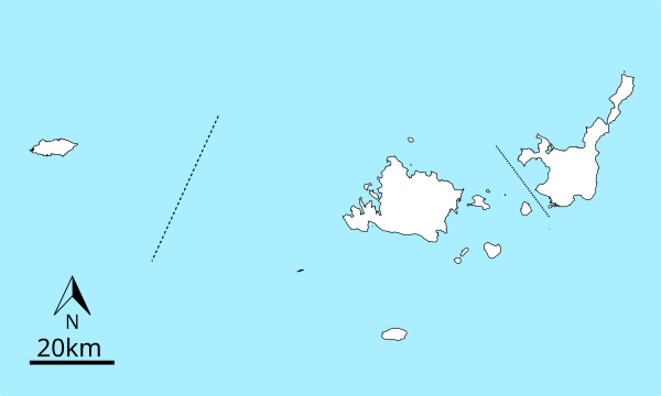 八重山列島の位置（八重山列島内）