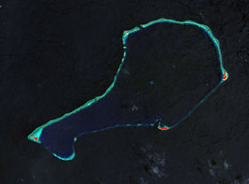 Image satellite de Murilo avec les îles en rouge.