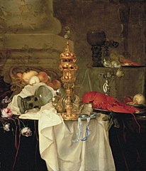 Sumptuous still life, by Peter Willebeeck. 1645–1648.