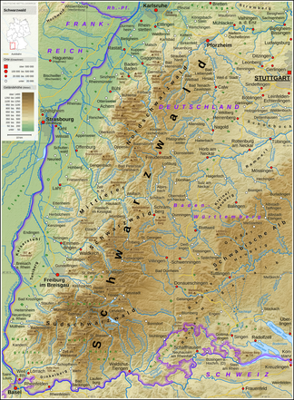 Topographie des Schwarzwaldes