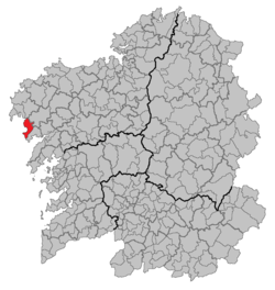 Carnota'nın Galiçya'daki konumu