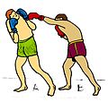 A left straight punch from a Southpaw