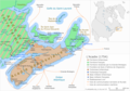 Carte de l'Acadie en 1754.