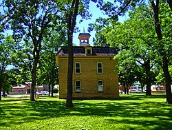 Library Park, with the old Village Hall (1894) in its center, is listed on the National Register of Historic Places