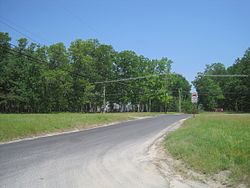 Looking north along Burrs Mill Road from Route 70