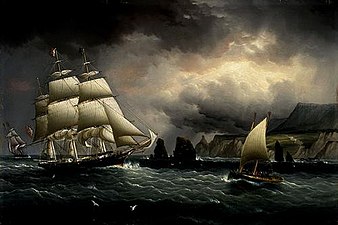 James Buttersworth, Le Clipper Flying Cloud au large des Needles, Île de Wight, 1859-1860.