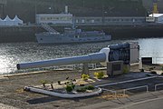 One of the five remaining 380mm/45 Modèle 1935 guns of Richelieu, by the Penfeld river in Brest.