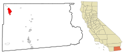 Location in Imperial County and the state of California