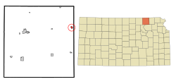 Location within Marshall County and Kansas