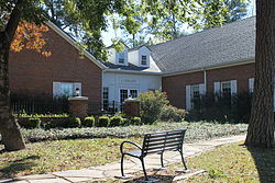 The McMillan Memorial Library in Overton, Texas