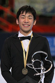 Nobunari Oda nach dem Sieg bei der Trophée Eric Bompard 2009