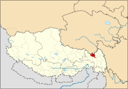 Location of Riwoqê County within Tibet