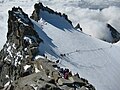 Blick vom Gipfel auf die Aufstiegsroute.