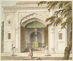 An old Painting of the dargah of roler of Rohilkhand, Sardar Hafiz Rahmat Khan