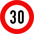 127: Maximum speed limit (30 km/h)