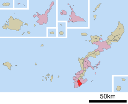 Location of Yaese in Okinawa Prefecture