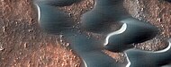 Close, color view of sand dunes, as seen by HiRISE under HiWish program