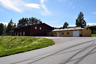 Förrådsbyggnad vid regementet.