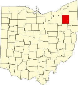 Karte von Portage County innerhalb von Ohio