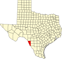 Locatie van Maverick County in Texas