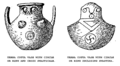 Vázy v podobě sovy nalezené Schliemannem při vykopávkách v Tróji