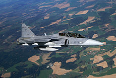 Dvoumístný cvičný JAS-39D Gripen (v ČR 2 kusy)